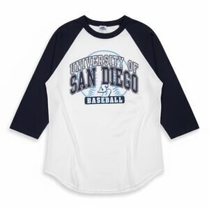 Vintage Y2k University of San Diego USD Baseball XL Raglan 3/4 Sleeve T-Shirt
